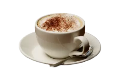 Fall cappucino warm milk froth transparent background