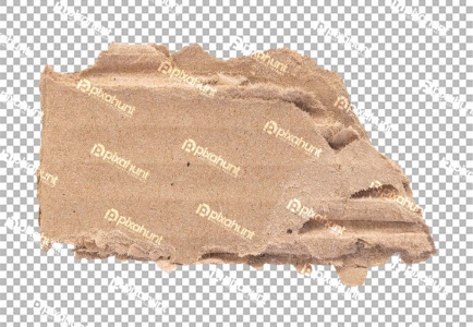 Isolated brown cardboard with crumpled and torn pattern