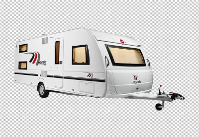 SIGULDA LATVIA AUGUST 31 2015 White camper family car on parking near Sigulda castle Sigulda Latvia