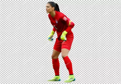 USA Women Football Player Hope Solo ready for catch the ball