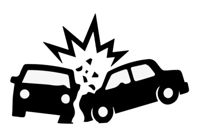 Two car crash illustration  black color