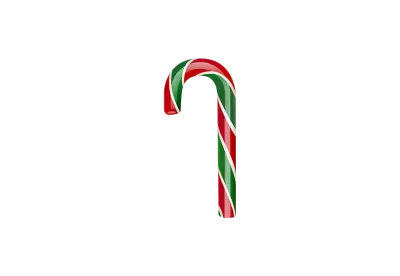 Christmas cane, stick, christmas candy, red candy.  transparent background
