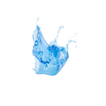 Blue water splashing isolated