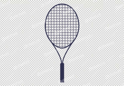 isolated Black tennis racket bat
