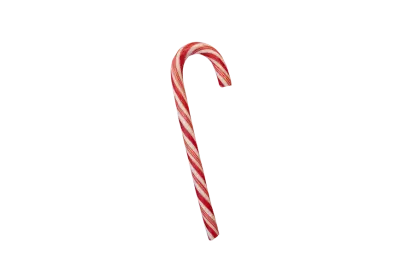 Rainbow colored candy cane isolated on white  transparent  background