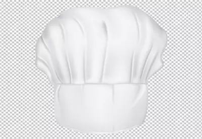 Realistic chef hat cook cap and baker white toque