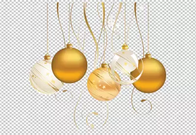 hanging red Christmas ball isolated on PNG