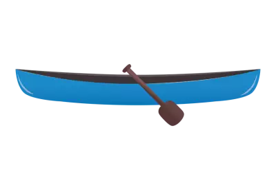 Blue wooden fishing boat isolated on PNG