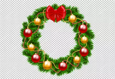 Flat design christmas wreath