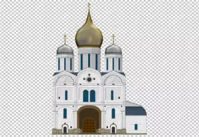 Gradient church building transparent background 