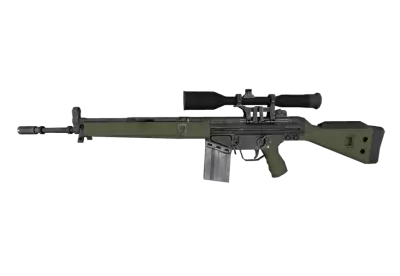 Firearm with scope isolated on transparent background 3d