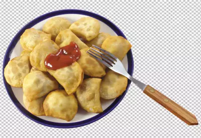 Dumplings with pork on plate