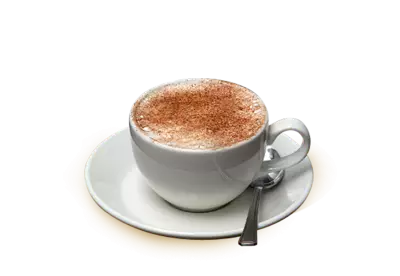 Sandwich and a cup of coffee on transparent background