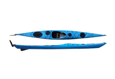 Blue color boat tow side view