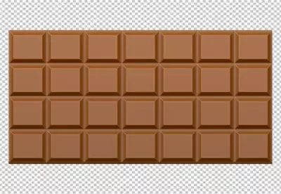 Delicious dark chocolate pieces are isolated on a transparen background
