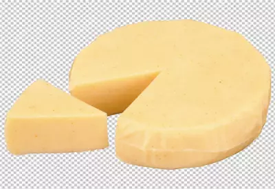 Savory Piece Nutty Rich Cheese on a Clear Surface PNG Transparent Background