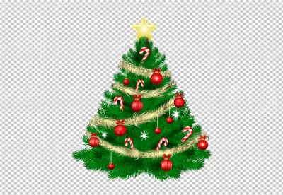 Christmas tree on transparent BG
