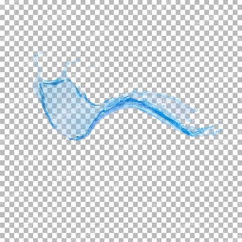 Water splash transparent isolated