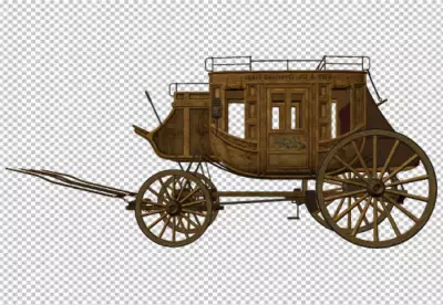 Free vector fairytale carriage concept with old wheels and antique transportation