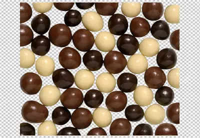 White and black chocolate candies  transparent background 