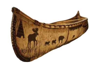 Wood creat old canoe