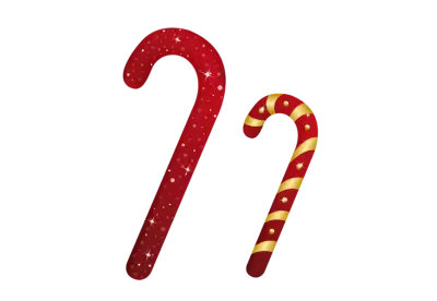 Christmas candy cane red with white isolate transparent background 