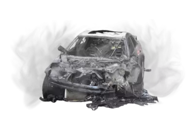 Car crash with smoke