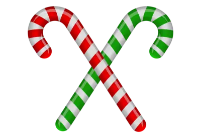Christmas candy cane cut out on transparent background 