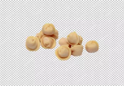 Dumplings Khinkali on plate top view isolated on png background