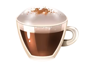 Cup of hot cappuccino with froth Transparent Background