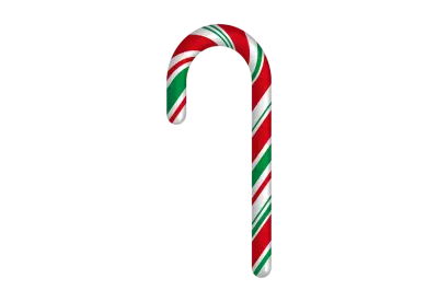 Christmas striped candy canes on transparent background