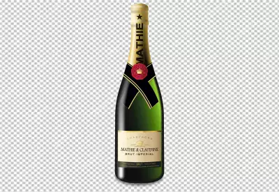 Champagne bottle transparent background