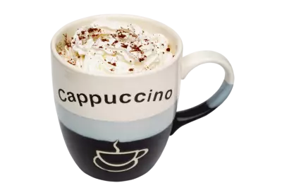 Cup of coffee and bread on Transparent Background