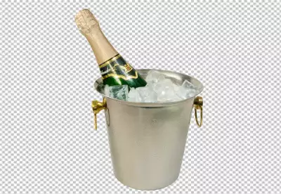 Bottle of the champagne isolated on PNG background