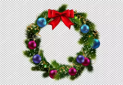 Decorative christmas ornament transparent background 