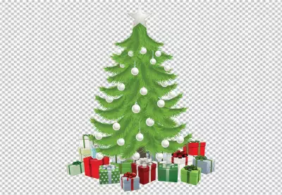 Christmas tree isolated on a transparent background PNG