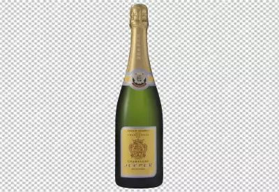 champagne bottle isolated on png background,