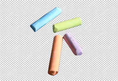 Four chalk used | transparent background 