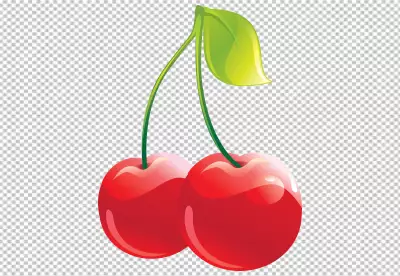 3d cherry isolated on transparent background