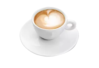 Cup of latte coffee on Transparent Background