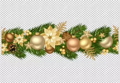 Festive Christmas border decoration PNG background 
