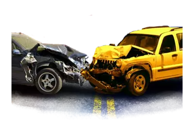 Two car crush front side