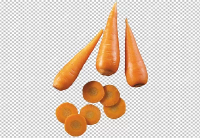 Fresh carrots isolated on transparent background 