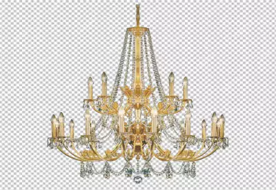  Render Retro chandelier isolated transparent background PNG