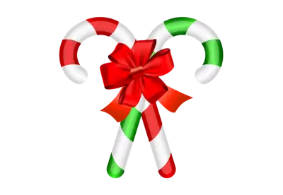 candy cane with red stripes isolated on white realistic vector transparent background 