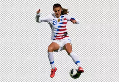 USA Women Football Player Alex Morgan passing the ball others player