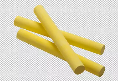 Yellow three chalk transparent background 