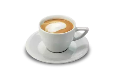 People are drinking a latte in a coffee shop. Transparent Background