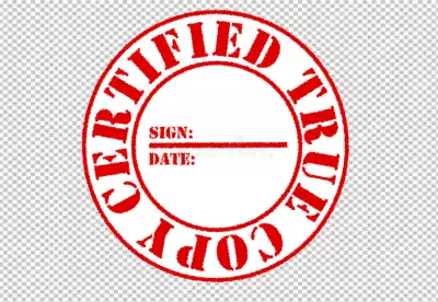 Certified Red Stay Safe Stay Clean Rubber Stamp.