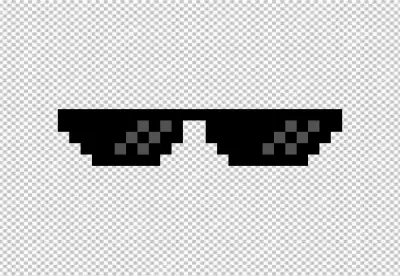 Flat design pixel art thug life sunglasses